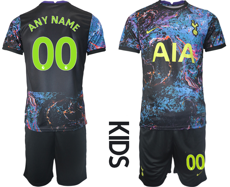 Youth 2021-2022 Club Tottenham away black customized Nike Soccer Jersey